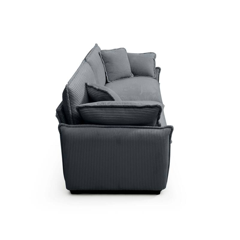 Ergonomic Deep Seat Loveseat with Pillows and Removable Armrests