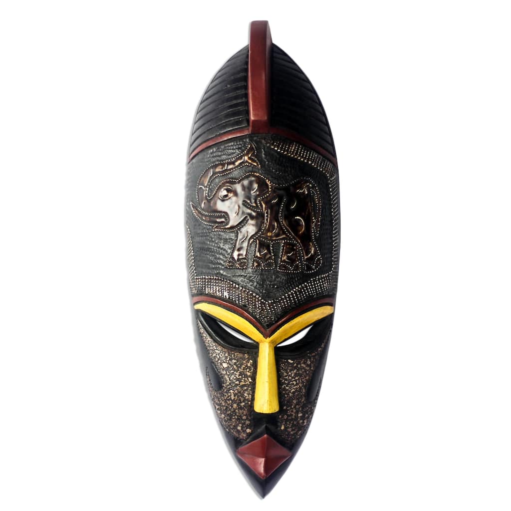Novica Handmade Asomdwe Elephant African Wood Mask