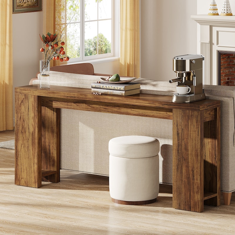 Farmhouse Wood 70.9 Inches Extra Long Console Table for Living Room, Hallway
