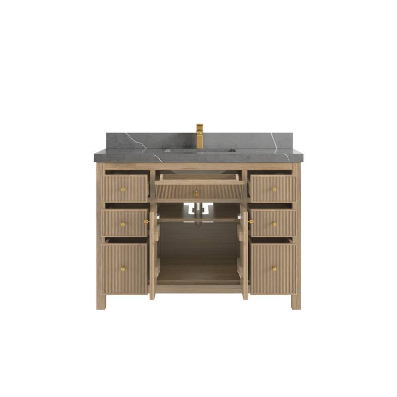 Willow Collections 48 in. W x 22 in. D Sonoma Teak Single Sink Bathroom Vanity with Countertop