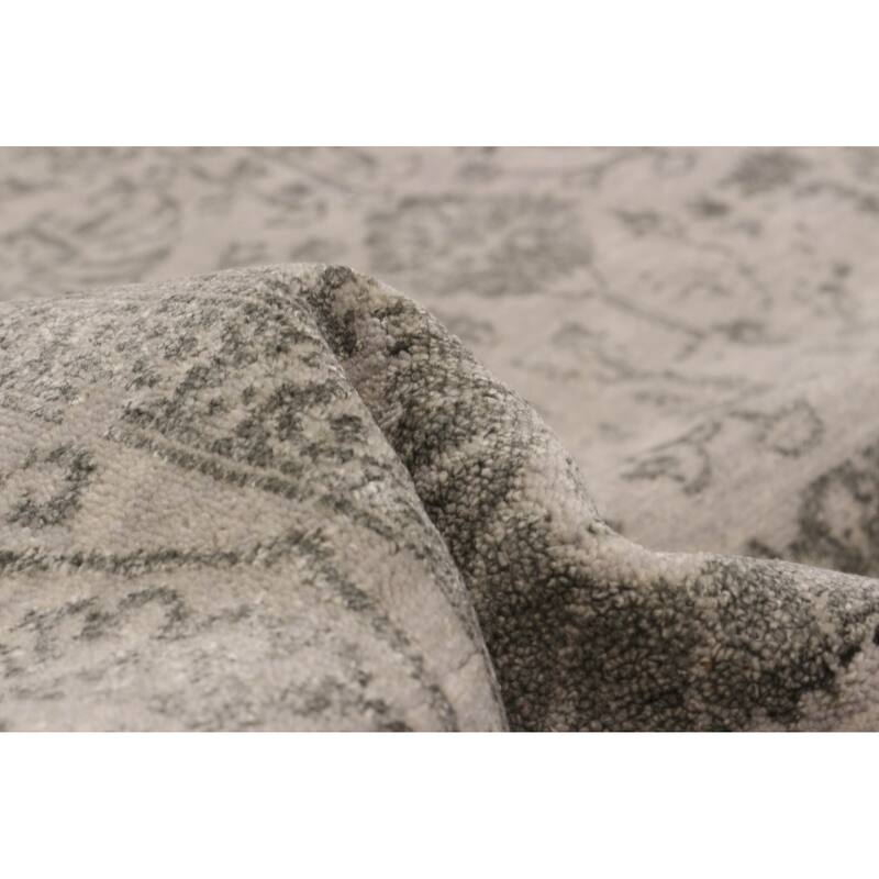 ECARPETGALLERY Hand-knotted Heritage Grey Silk, Wool Rug - 5'6 x 8'2