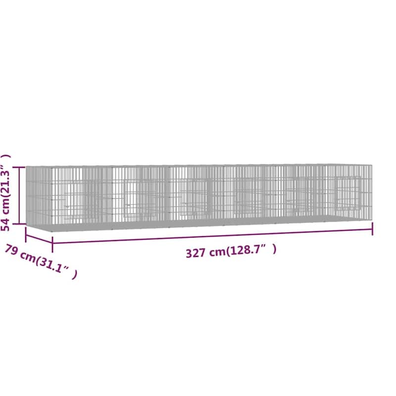 vidaXL 3-Panel Rabbit Cage Animal Hutch Playpen Enclosure Galvanized Iron
