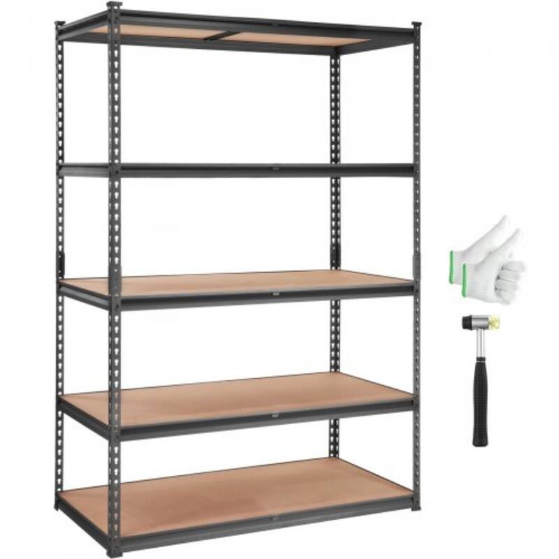 Adjustable Metal Storage Shelves 5 Tier Heavy Duty Utility Rack for Garage and Kitchen
