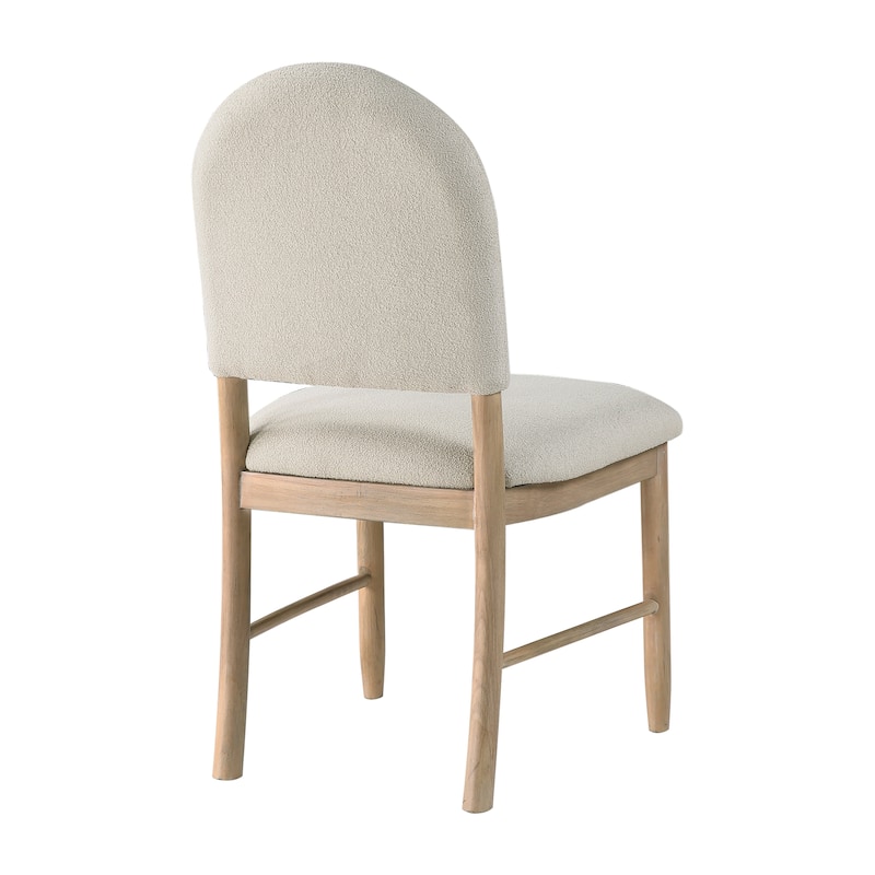 Natural Finish Beautiful Dining Set Oval Table with Leaf and Upholstered Chairs Wooden Furniture