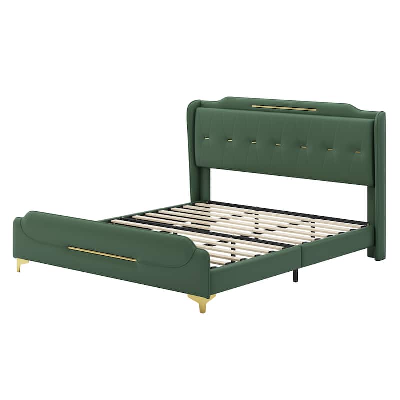 Uphou Modern Upholstered PU Leather Bed by Christopher Knight Home