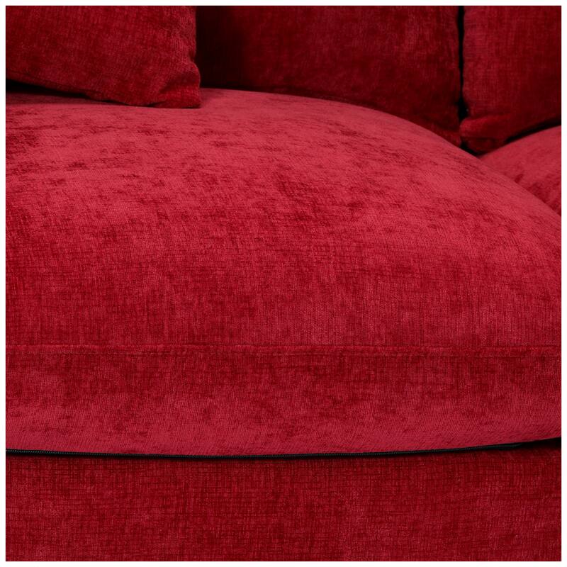 Lucca Chenille Upholstered Modular Loveseat with USB Port