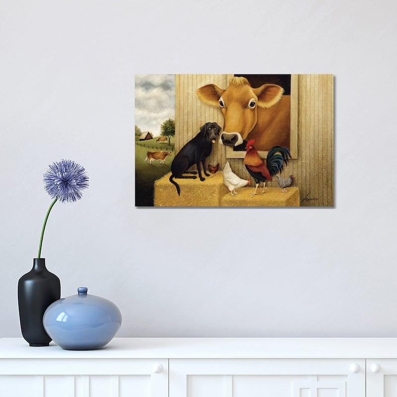iCanvas "New Kids At The Bale" by Lowell Herrero Canvas Print - 12x18x1.5