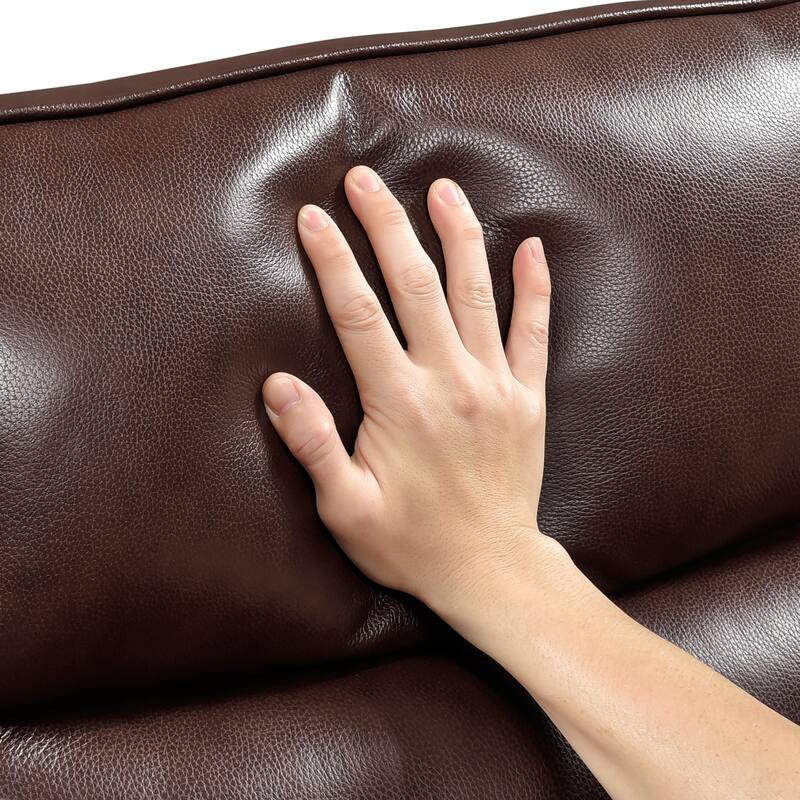 Esther 36" Leather Swivel Glider Recliner - Pull-Handle Motion