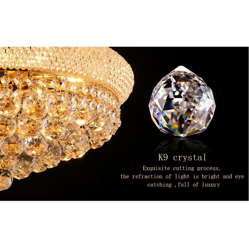 Crystal Chandelier French Empire Ceiling Light with LED Bulbs