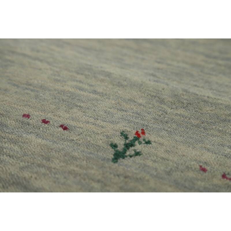 Hand Knotted Oriental 100% Wool Carpet Tribal Animal Pictorial Green Gabbeh Area Rug - 4' 11'' X 3' 0''