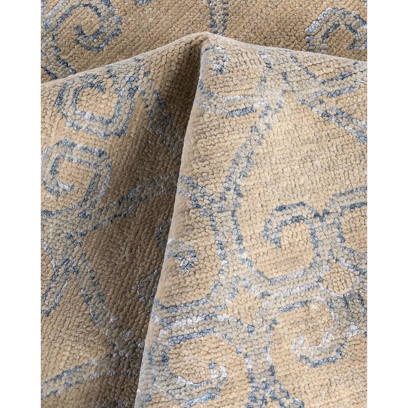 Modern One-of-a-Kind Handmade Area Rug - Beige, 8' 0" x 9' 10" - 8' 0" x 9' 10"