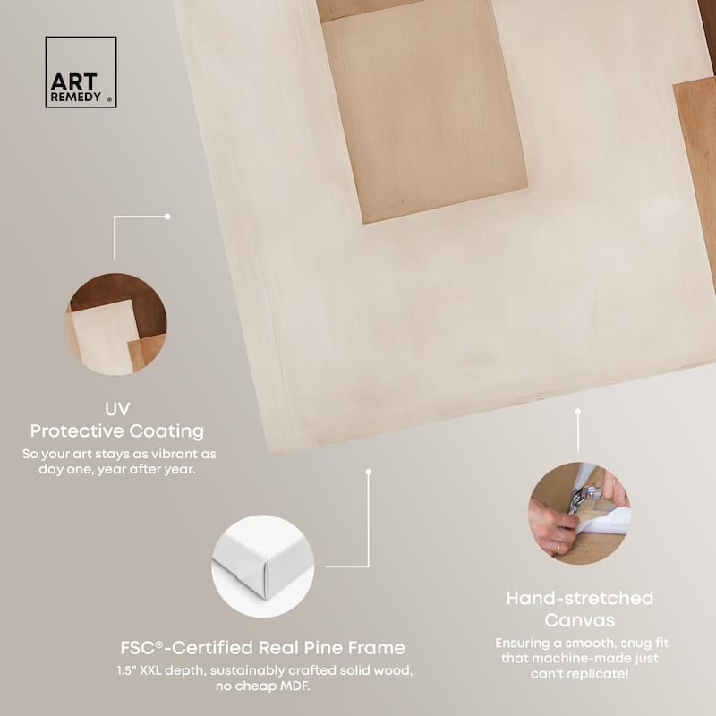Cream and Brown Panels II Canvas by Art Remedy, Gallery Wrapped