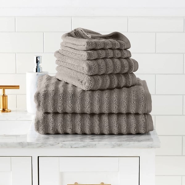 Modern Threads Wavy Luxury Spa 6-pc. Quick-dry Towel Set - Grey