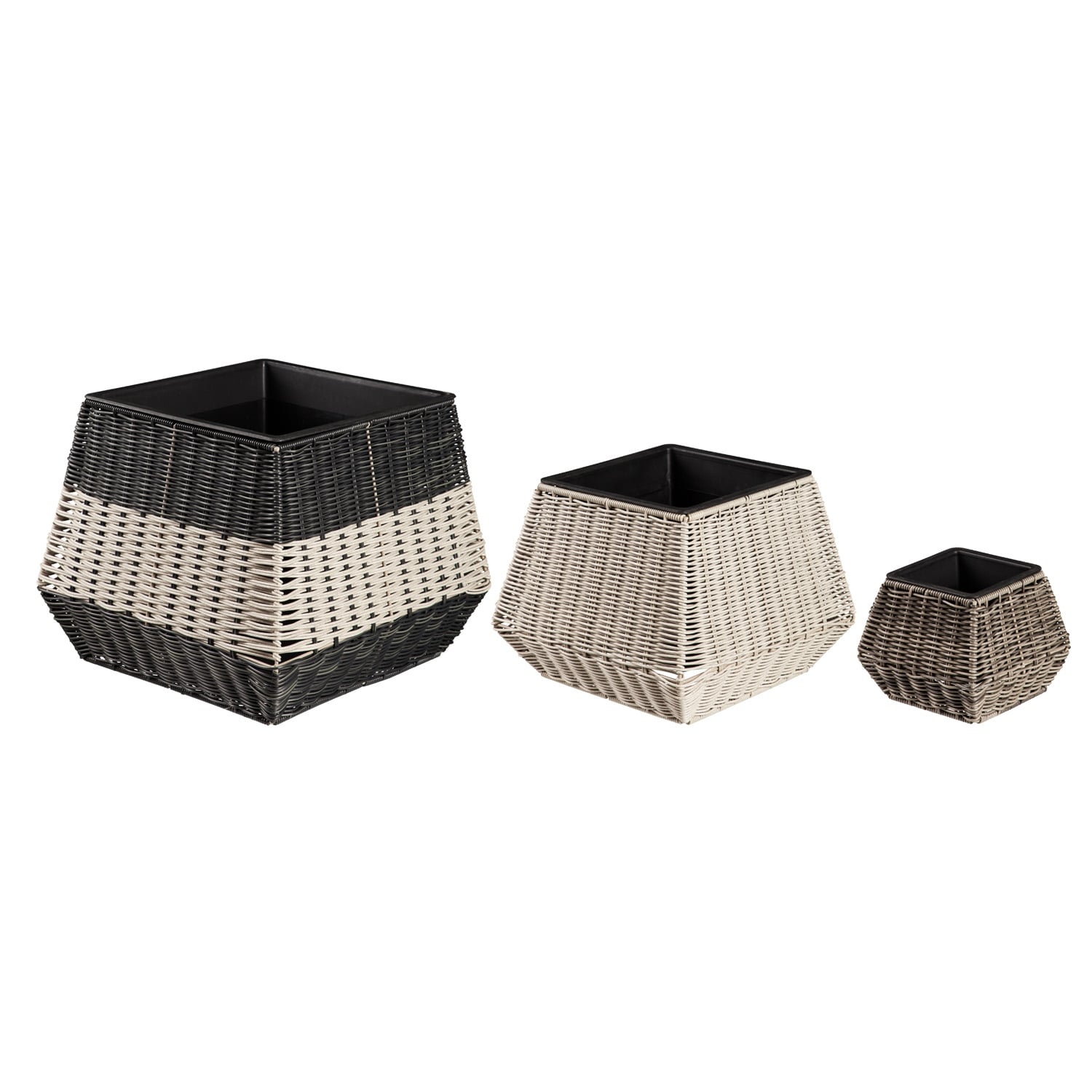 Short Resin Wicker Planter (Set of 3)