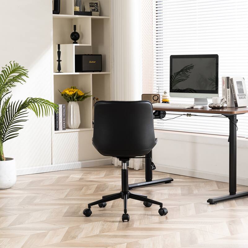 Armless Home Office Desk Chairs with Wheels Rolling Task Chair