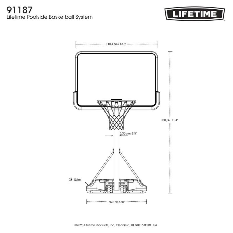 Lifetime Poolside Basketball System - 44"