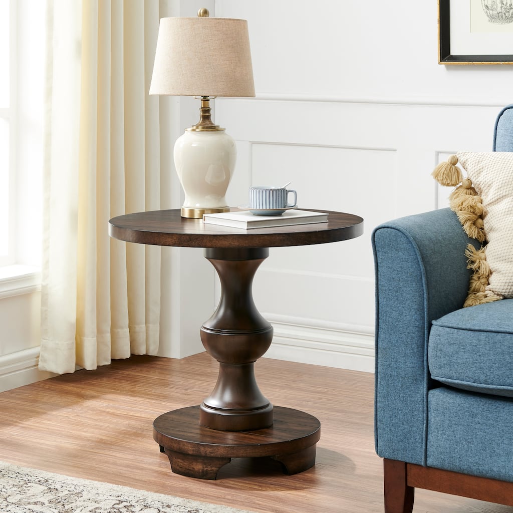 26-Inch Diameter Traditional Round Pedestal End Table