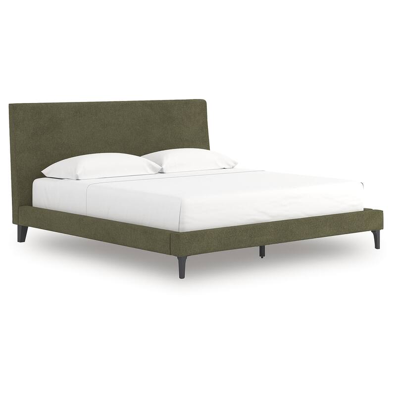 Signature Design by Ashley Zadilyn Sage Green Upholstered Bed with Roll Slats