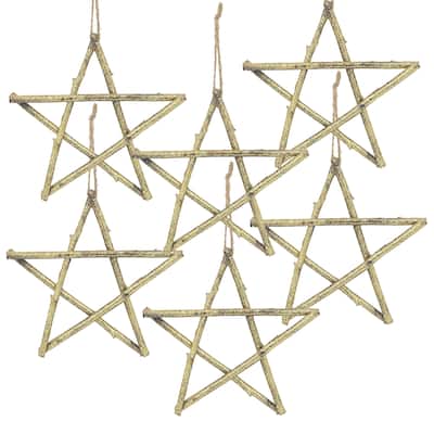 A&B Home Set of 6 Rattan Stars