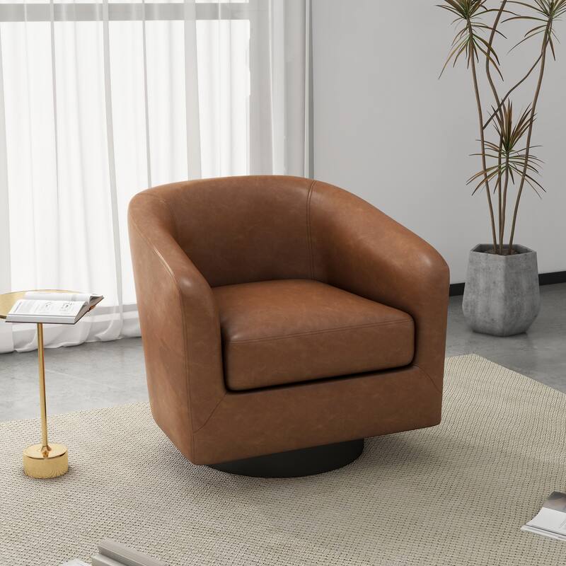 Modern 360°Swivel Accent Chairs Barrel Armchairs