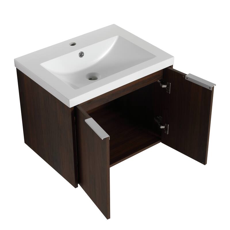 30" Floating Bathroom Vanity with Resin Sink, Soft Closing Door, and Ample Storage Space - 23.6in L Plywood