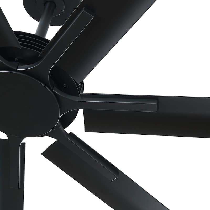 Ceiling Fan Modern 84" Industrial 7-Blade Black Metal