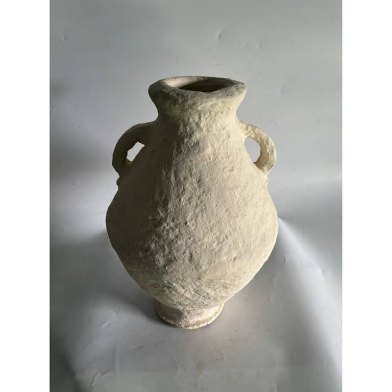Vintage-Style Paper Mache Vase - 21.75" - Cream