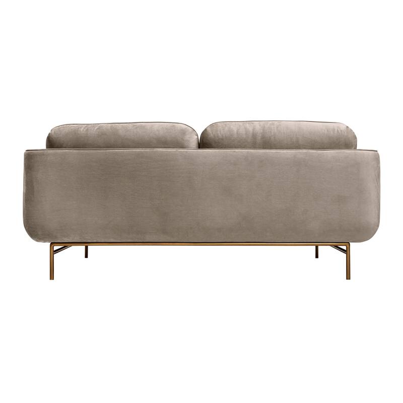 Lilou 77" Fabric or Velvet 3 Seater Sofa Sofa with Antique Brass Metal Legs