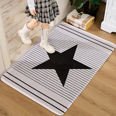Indoor Door Mat, Front Back Outdoor Mat Rubber Backing, Low-Profile Entrance Rugs, Absorbent Resist Dirt Doormats Inside Doormat