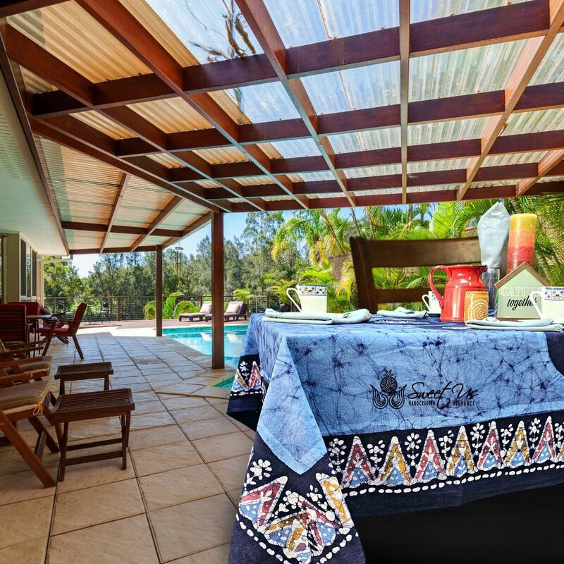 Spectacular Batik Floral Radiant Paisley Cotton Tablecloth Collection