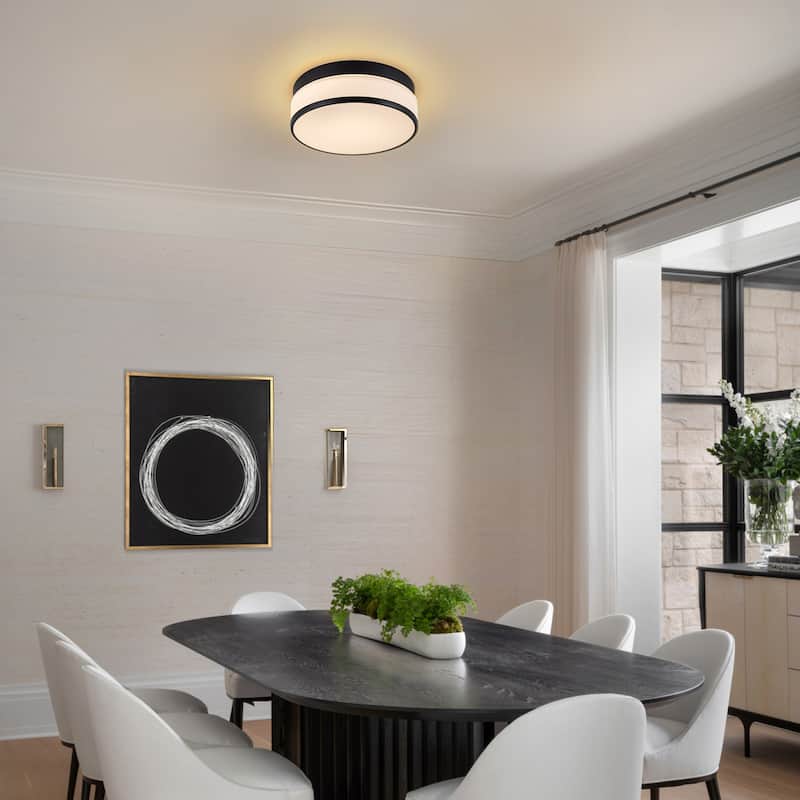 Selectable LED Flush Mount Ceiling Light with Frosted Glass