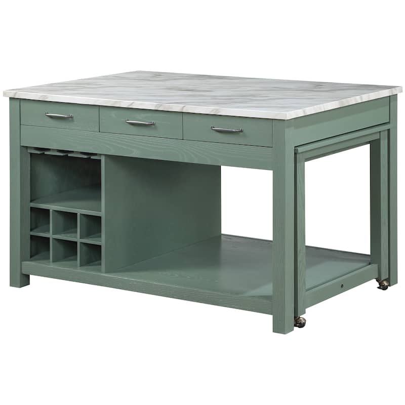 Graneger Farmhouse Wood Multi-Storage Kitchen Island by Furniture of America