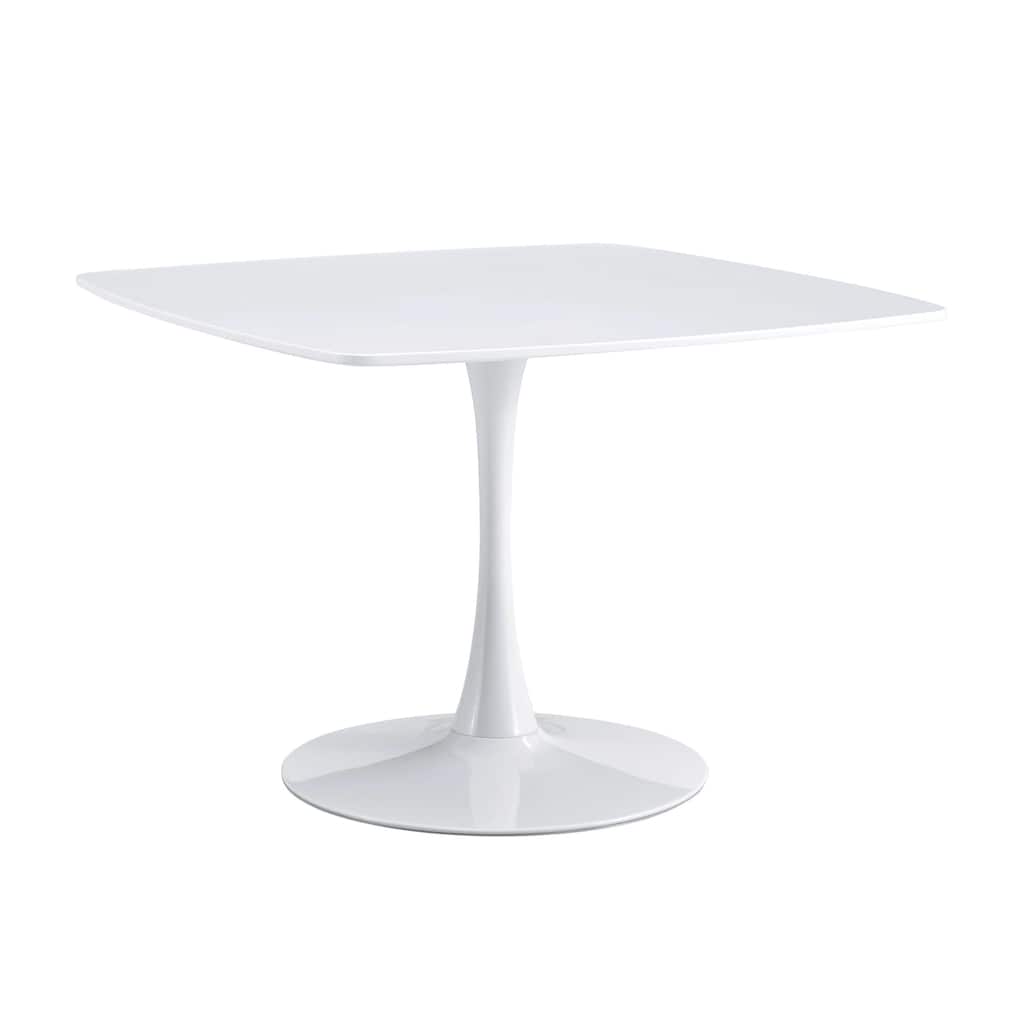 Dining Table, Metal Base Pedestal Table for 4-6 People Mid-Century Coffee Table for Dinning Room, Kitchen
