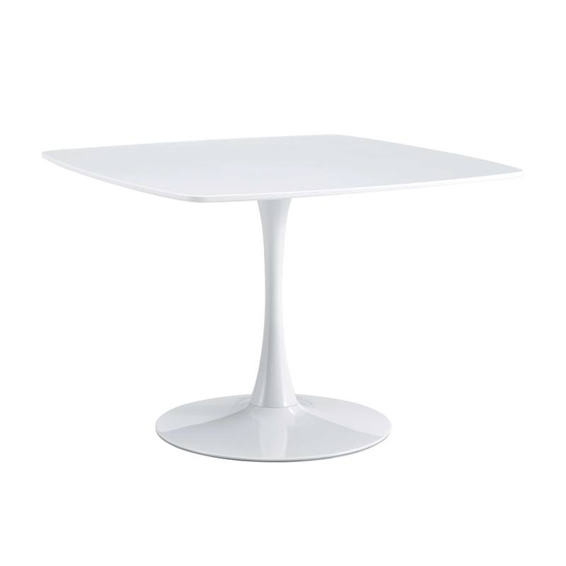 Modern Square Dining Table, Tulip Kitchen Table for 4-6 People, Leisure Table with MDF Top & Metal Base for Living Room