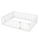 preview thumbnail 7 of 26, Queen Size Wood Floor Bed w/ Fence & Door Upholstered Bed Frame for Kids, Teens, Girls, Boys No Box Spring Needed, Easy Assembly