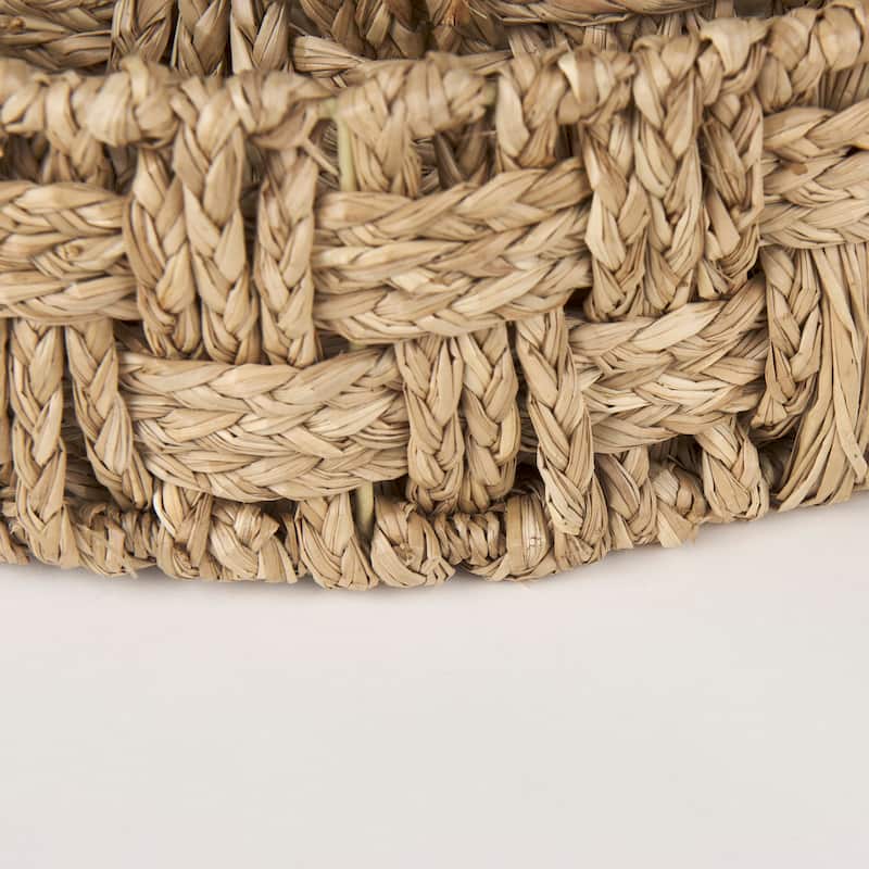 Haini Brown Seagrass Trays With Handles (Set of 2) - 26.0L x 16.1W x 3.9H