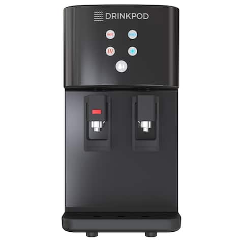 Drinkpod 2000 Series Bottleless Hot & Cold Water Cooler Dispenser. 4 Filters, Installation Kit and Cafe Connect (Black)