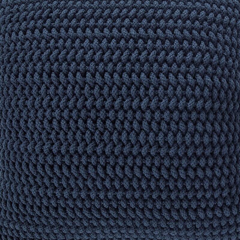 Ako Accent Pillow Set of 4, 20 Inch Square, Handwoven Navy Blue Cotton