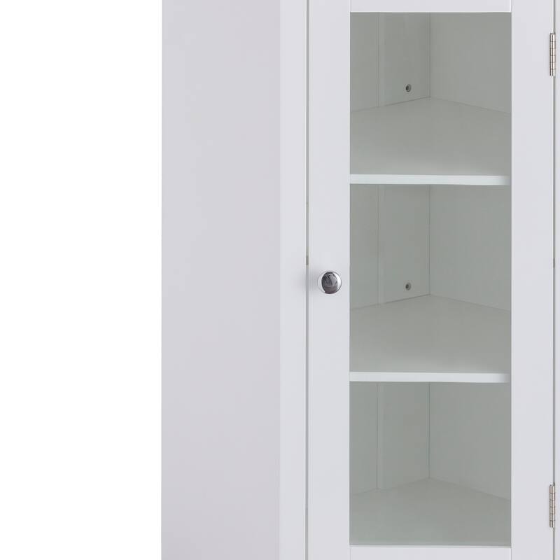 Teamson Home Madison Freestanding Corner Floor Accent Cabinet - 17"L x 24.75"W x 32"H