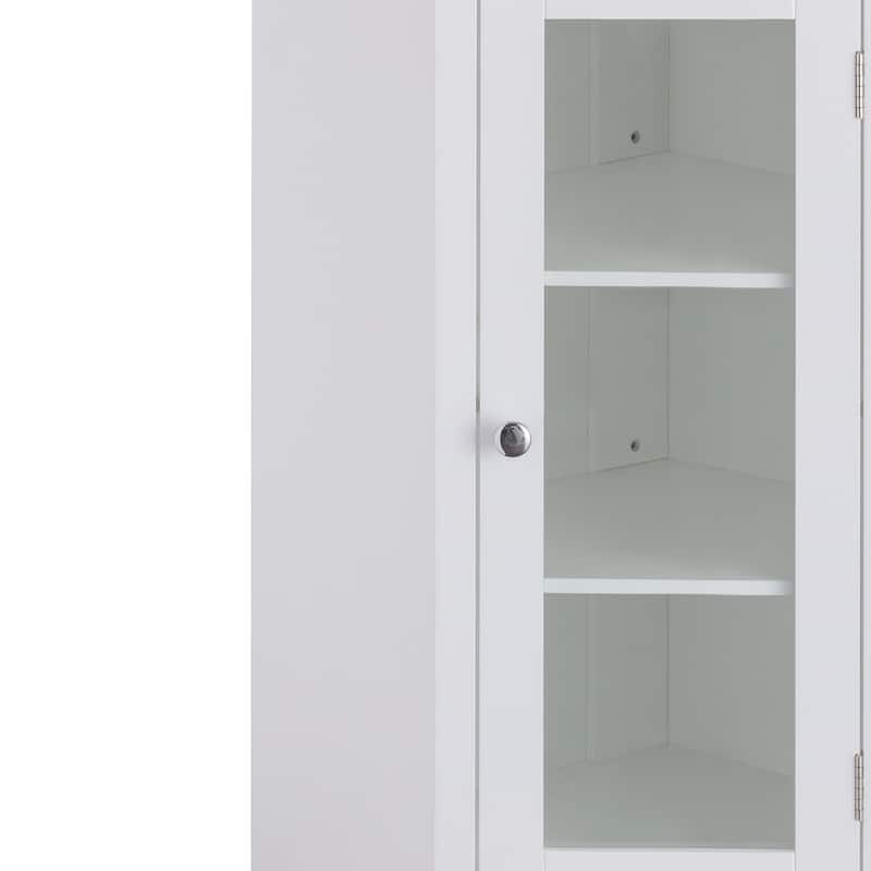 Teamson Home Madison Freestanding Corner Floor Accent Cabinet - 17"L x 24.75"W x 32"H