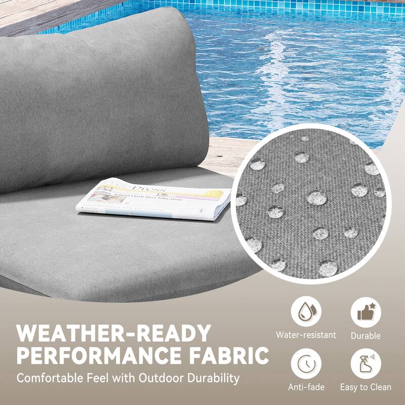 Outdoor Patio Sectional Sofa Conversation Set Cushioned Free Combination Customizable Set