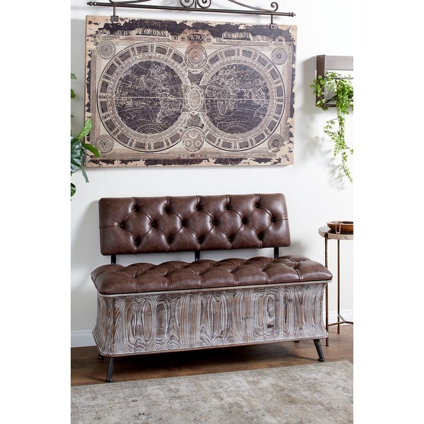Bench seat with sales back and storage