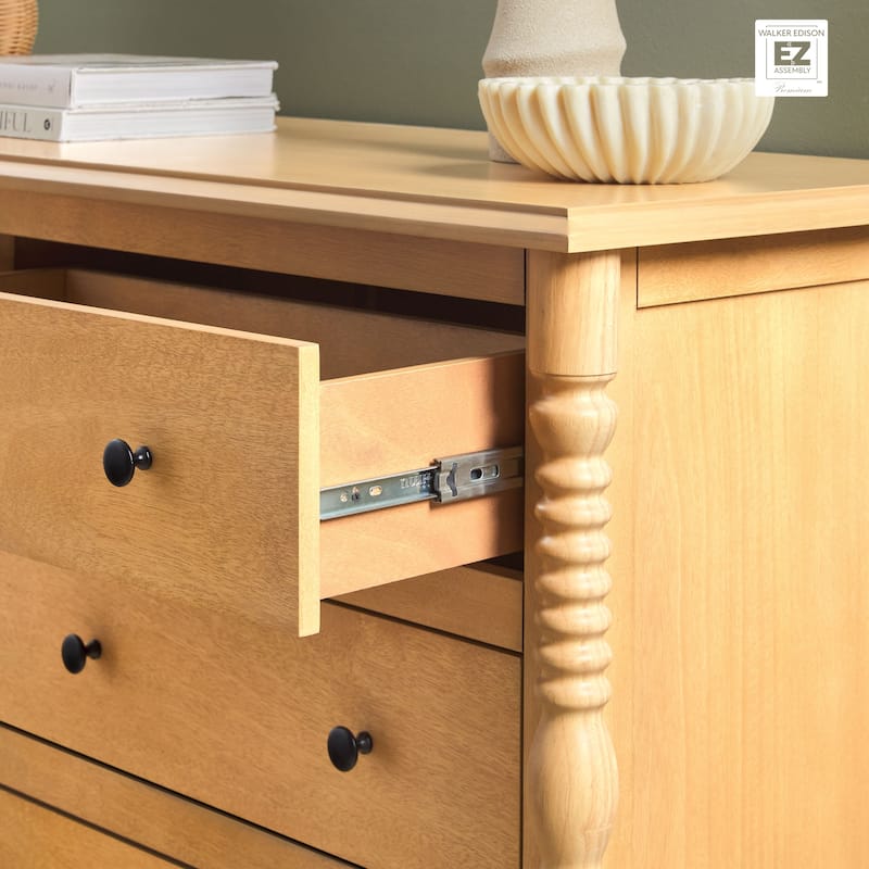 Walker Edison Easy Assembly 6-Drawer Dresser with Wood-Turning Details