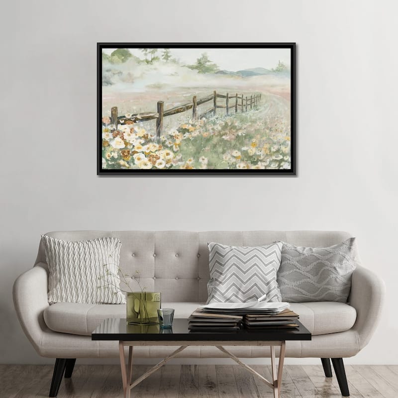 iCanvas "Fence with Flowers" by Patricia Pinto Framed Canvas Print