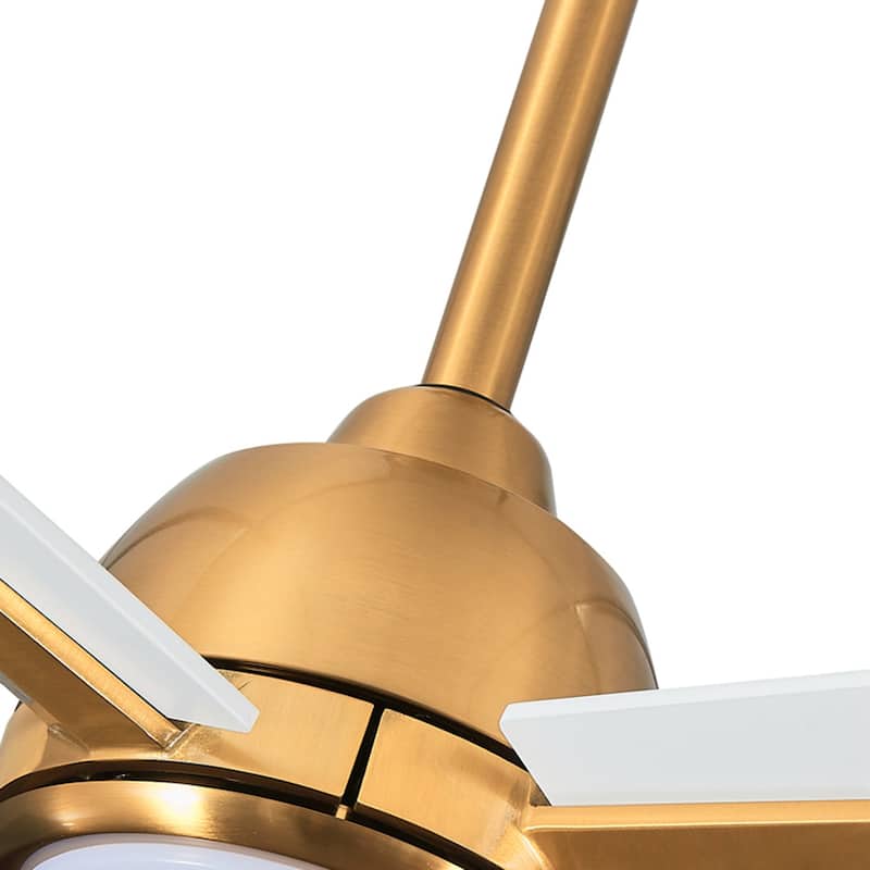 48" 4-Blade Modern White and Gold Ceiling Fan with Light