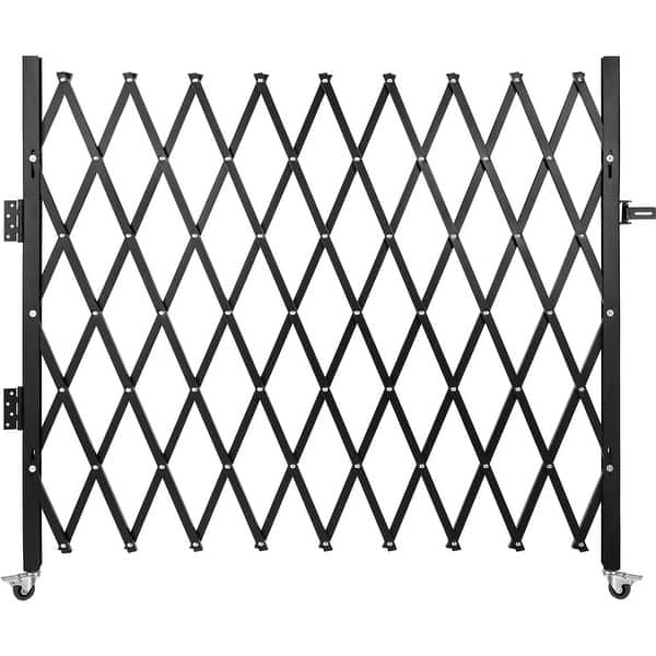 slide 2 of 7, Single Folding Security Gate, 7\' H x 6-1/2\' W Folding Door Gate, Steel Accordion Security Gate 85x4 in/7.1x0.3 ft