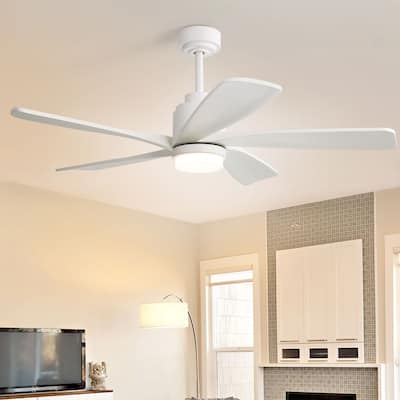 52 Inch Wood Blades Ceiling Fan with Light,3 CCT LED,Remote and APP Control-Farmhouse, Modern, Contemporary - 52 inches