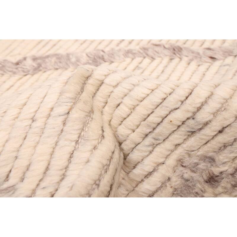 ECARPETGALLERY Hand-knotted Looma Cream Wool Rug - 8'1 x 10'0