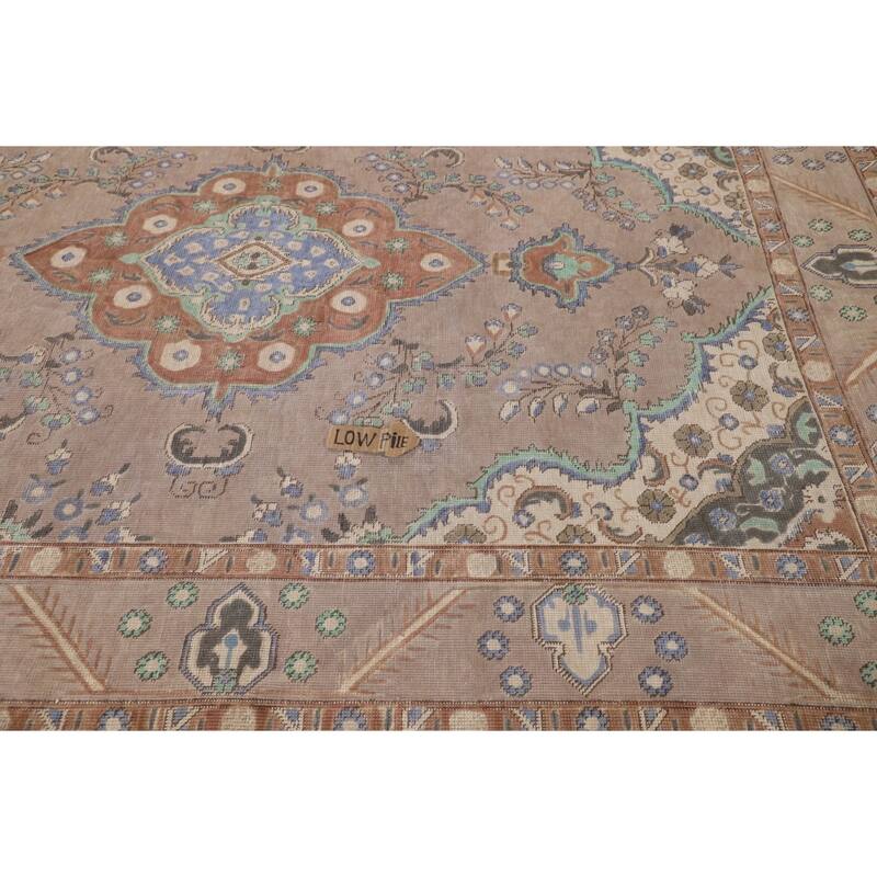 Overdyed Vintage Tabriz Persian Vintage Rug Hand-Knotted Wool Carpet - 6'5"x 9'1"