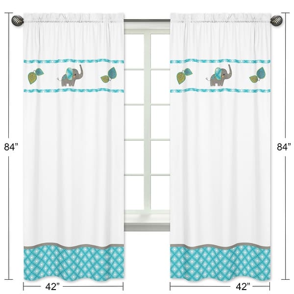 Sweet Jojo Designs Mod Elephant Collection Multicolor Window Panels (Set of 2)